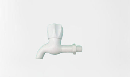 Round High On Quality, Light In Weight And Easy To Operate Pvc White Color Water Tap For Bathroom Fitting