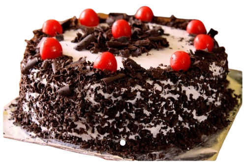Sweet And Delicious Taste Round Cherry Topping Black Forest Cake