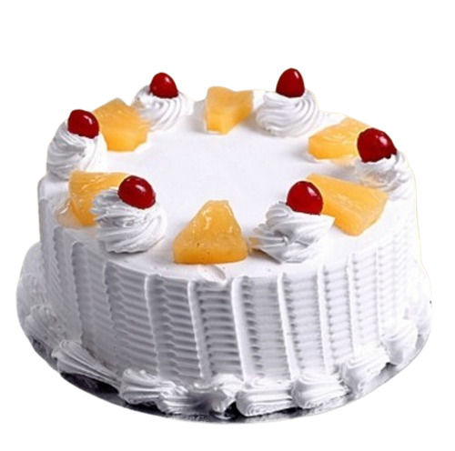 Sweet And Delicious Taste Round Cherry Topping Creamy Pineapple Cake