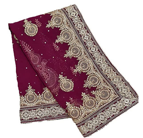 Printed Wedding And Festival Wear Red Color Designer Cotton Saree, Attractive Design