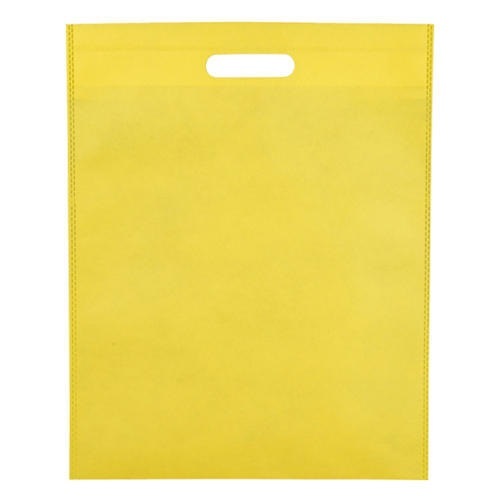 Hot-Transfer Printing Yellow Rectangular Non Woven Carry Bags With 18 X 20 Inch Size And Handle