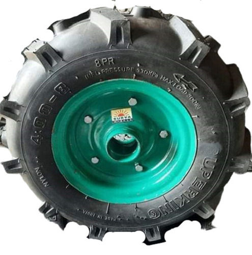 Trolley Tyre Made Of Rubber And Powder Coated Mild Steel Rim Load Capacity 300Kg  Pattern Depth: 1 Inch (In)