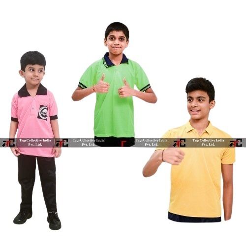 Short Sleeve and Polyester Fabric Kids School Sports Uniforms