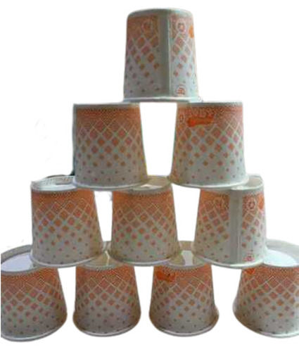 White Printed Pattern And Round Shape Disposable Paper Cup 40Ml Capacity