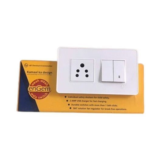 White 1Way 10A Engem Modular Switch