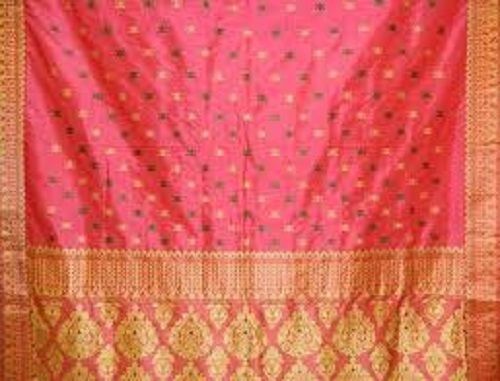 Banarasi  Designer And Fashionable Ladies Cotton Dolla Silk Saree Blue Pink Color