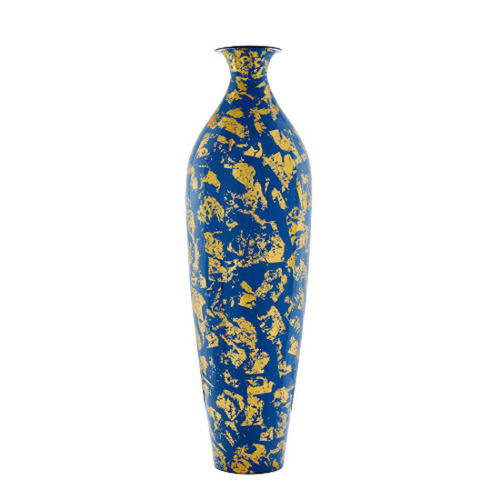 Floor Standing Paint Coated Printed Metal Flower Vase For Decoration Bottom Diameter: 7 Inch (In)