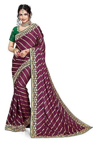 rajasthani style embroidered gota patti work leheriya saree 779