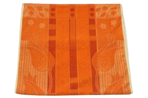 Eco Friendly Plain Orange Cotton Bath Towels Rectangular Shape Used For Bath Towels 