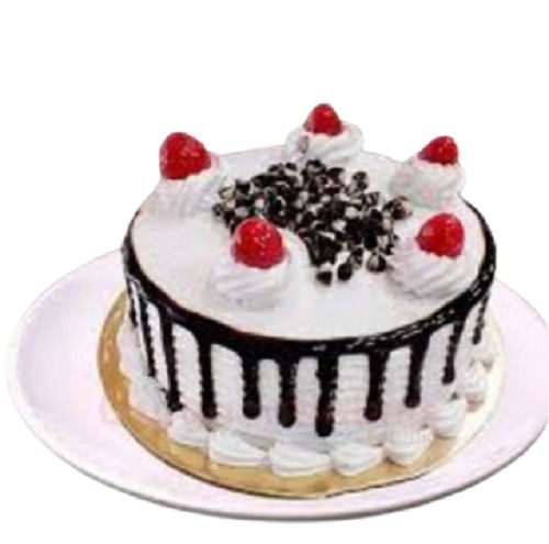 Eggless Round Sweet Delicious Rich Taste Fresh Black Chocolate Cake With Cherry