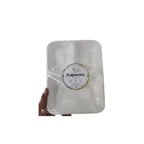 Multicompartment Disposable Plates - Biodegradable Paper, 9-Inch White Plates | Multiple Compartments for Food Separation, Ideal for Parties & Events