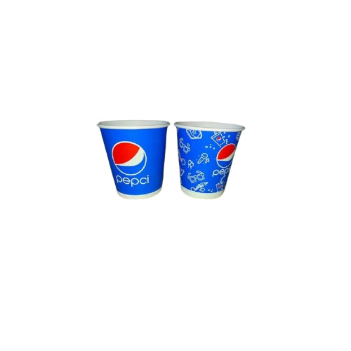 Biodegradable Paper Cup - 200ml, Single Use Blue Printed Design | Environmentally Conscious Choice for Cold Beverages, Vibrant Pepsi Branding Ideal for Events and Gatherings