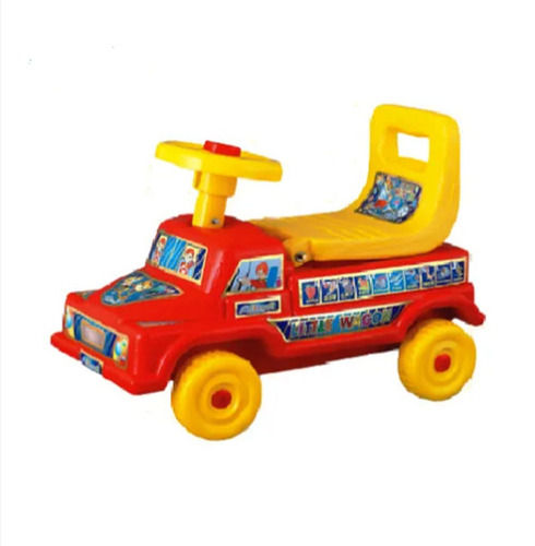 Light Weight Orange And Yellow Kids Truck Design Plastic Ride On Toy For 2 To 5 Year Kids 