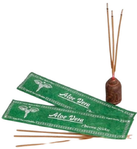 Light Brown 9 Inches 50 Minutes Burning Time Solid Bamboo Aloe Vera Incense Sticks