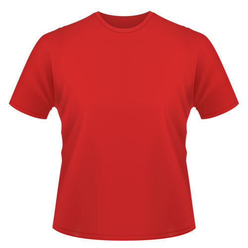 Mens Plain Red Short Sleeve Round Neck Casual Wear Regular Fit Cotton T Shirt