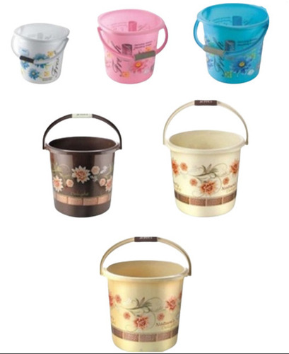 Multicolored Leak-Proof Unbreakable Transparent Plastic Flora Printed Buckets, 3 Litre Capacity Application: Bathroom