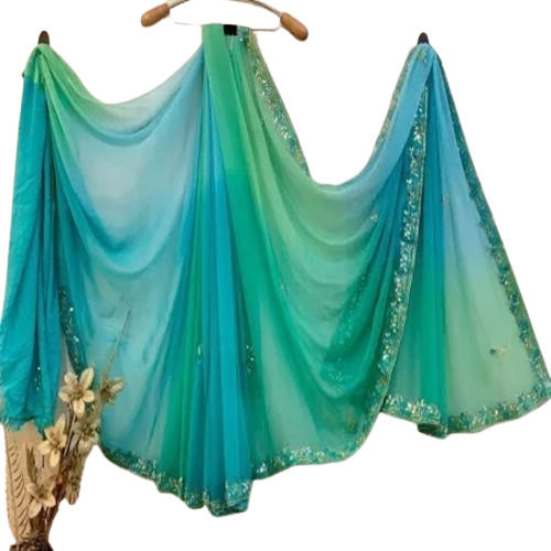 Multicolor Casual Wear Beautiful And Elegant Design Pure Chiffon Saree For Ladies