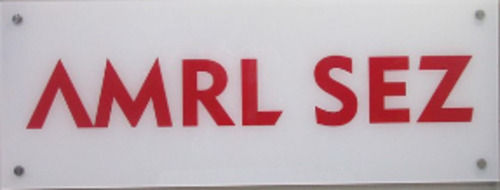 White And Red Color Acrylic Sign Board Application For Home Decoration Size: 20 Inch