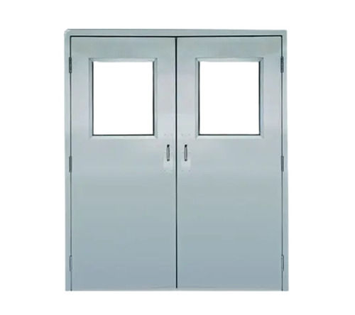 Grey Color Rust-Proof Powder Coated Stainless Steel Plain Double Door For Hospital Application: Industry