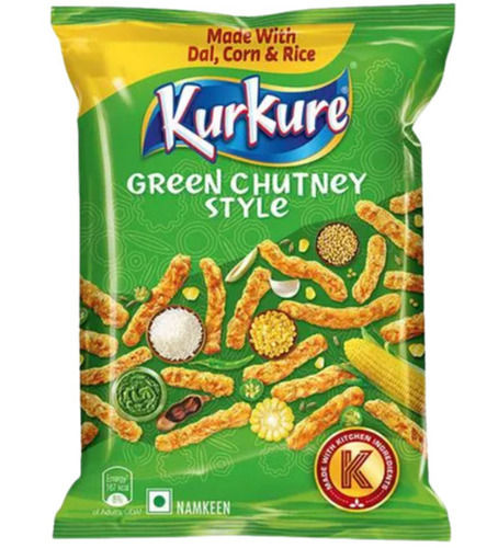 Crunchy And Tasty Green Chutney Style Fried Kurkure Namkeen Carbohydrate: 46 Grams (G)