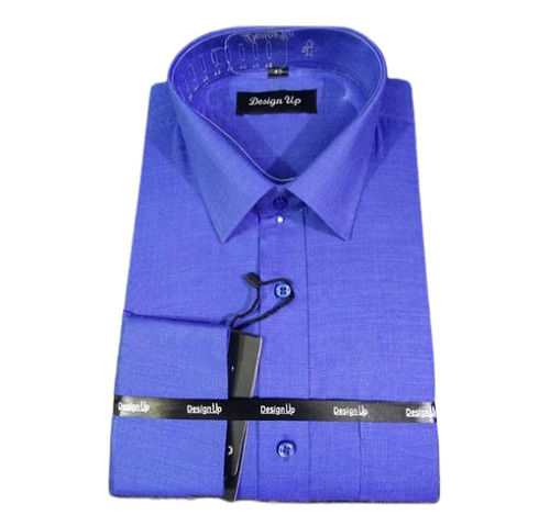 Comfortable And Washable Full Sleeves Cotton Blue Shirt For Men Formal Wear  Age Group: 18+