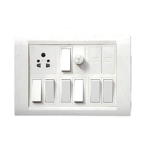 White Rectangular Plastic Electrical Switch Board With Regulator For Commercial Frequency (Mhz): 50 Hertz (Hz)