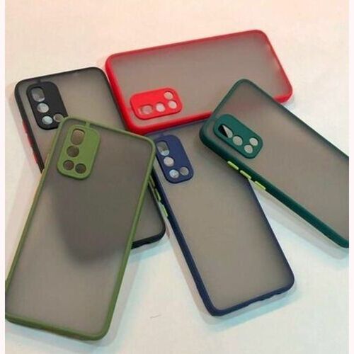 Anti Damage Hard Smoke Mobile Back Cover For Galaxy M02 - Plastic Material, Transparent with Colorful Border, Simple Design | Easy to Fit, Easy to Clean