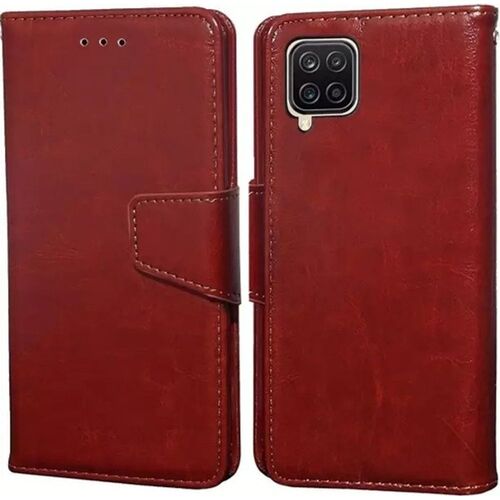 Leather Mobile Cover - 6.5 Inch , Brown Soft Flip Design | Anti Wrinkle, Eco Friendly, New Condition