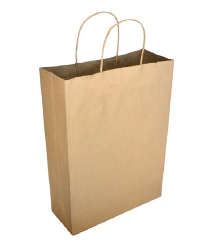 Brown 20.3 X 12.1 X 25.4 Cm Rectangular Ecofriendly And Disposable Plain Paper Bag