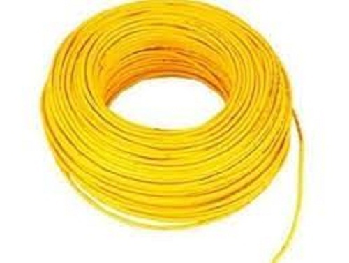Copper Electric Cable Wire - 120 M Length, Yellow PVC Insulated Covering | 440 V, Temperature Resistant, Indoor & Outdoor Use, High Amperage Tolerance