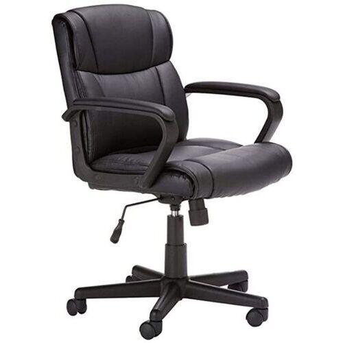 Pneumatic Seat-Height Adjustment Dual-Wheel Comfortable Black Office Chair  Design: With Rails