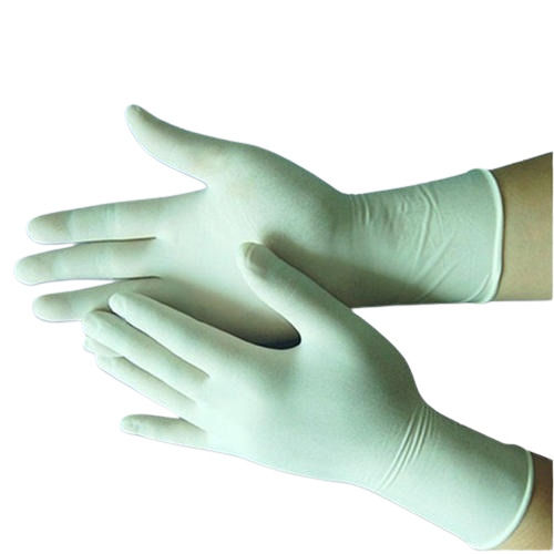 Powder Free And Mid Length White Surgical Latex Hand Gloves