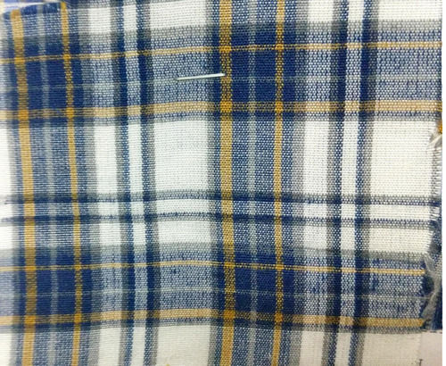 Twill Blue And White Check Cotton Fabric Washable And Shinny Used For Making Shirts