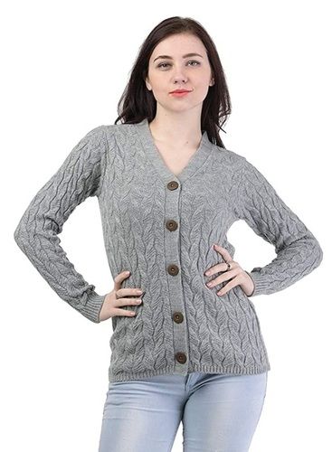 Wool Ladies Full Sleeves Comfortable And Breathable Stylish Grey Woolen  Sweater at Best Price in Greater Noida