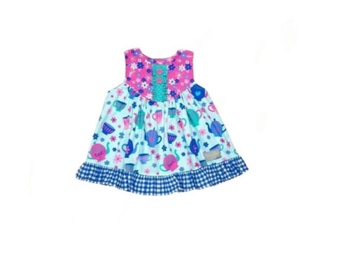 Comfortable And Breathable Casual Wear Sleeveless Printed Girls Cotton Frock Age Group: 2 To 4Years