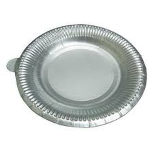Round Shaped Plain Silver Colored Light Weight Disposable Paper Plate,Pack Of 100