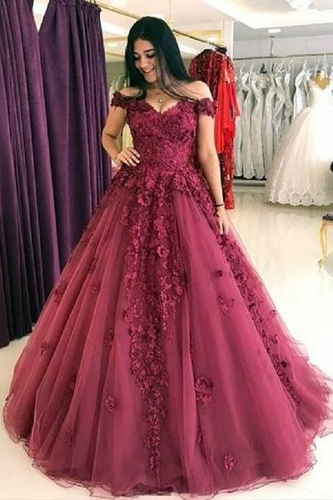 heavy long party gown