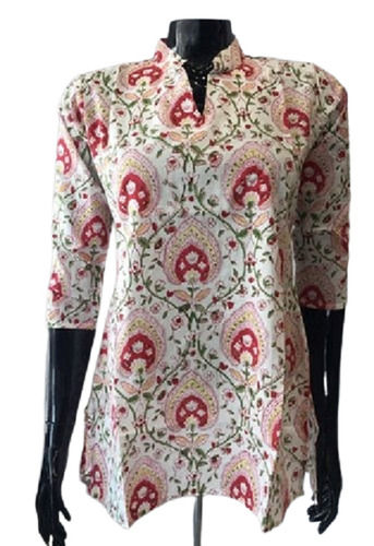 Pink Women Comfortable And Breathable Light Weight Printed Top For Casual Wear 