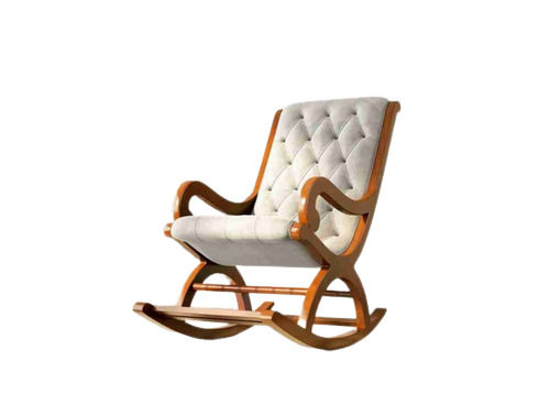 Machine Made 60X96X101 Centimeters Polished Finished Fabric And Wooden Rocking Chair