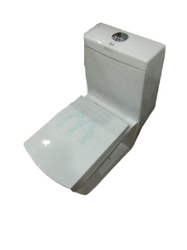Ceramic Western Toilet Seat - 57.5x34.5x39 cm , Glossy Finish, Rectangular Shape, Plain and Printed Design