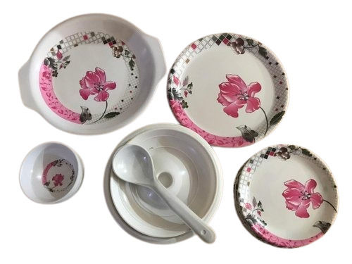 Light Weight And Crack Resistant Floral Printed Porcelain Dinner Set