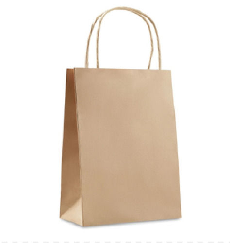 White Brown Rectangular Disposable Printed Paper Bag For Shopping With 2 Kg Holding Capacity