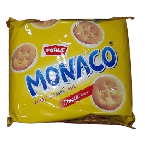 खस्ता और कुरकुरे नरम कुकी गोल आकार पार्ले मोनाको नमकीन बिस्किट वसा सामग्री (%): 3.3 ग्राम (जी)