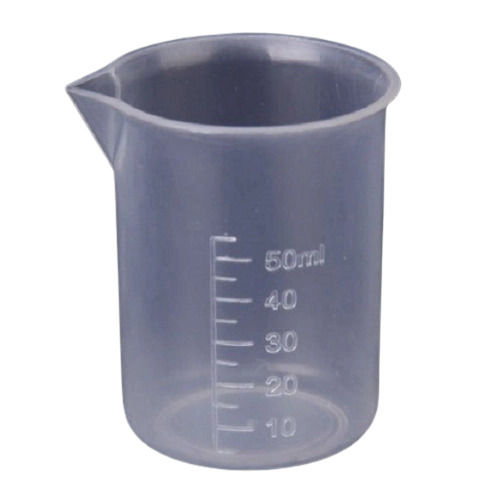 Plastic Measuring Transparent Jar Capacity 50 Ml For Chemical Laboratory  Length: 8  Centimeter (Cm)