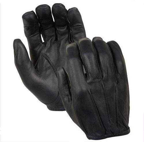 Black Color Leather Gloves Plain Free Size Full Fingered For Men'S For Driving Gender: Male