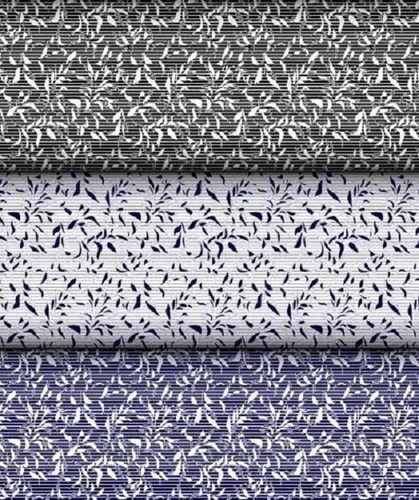 Blue Small Lightweight And Comfortable Leaf Printed Rayon Fabric For Garments