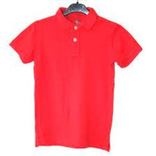 Red Colour Plain Boys Cotton T Shirts