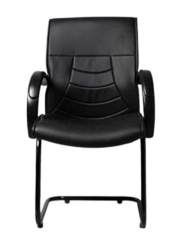 Machine Made 43 X 45 X 91 Centimeter Leather And Polyvinyl Chloride Low Back Visitor Chair