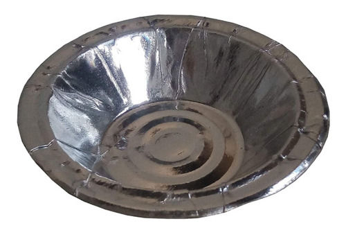 Silver 5 Inches Round Eco Friendly And Disposable Plain Paper Bowls For Event And Party