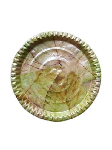 Round Disposable Plate Printed Brown Color 12 Inch Gsm 80 Eco Friendly Plates